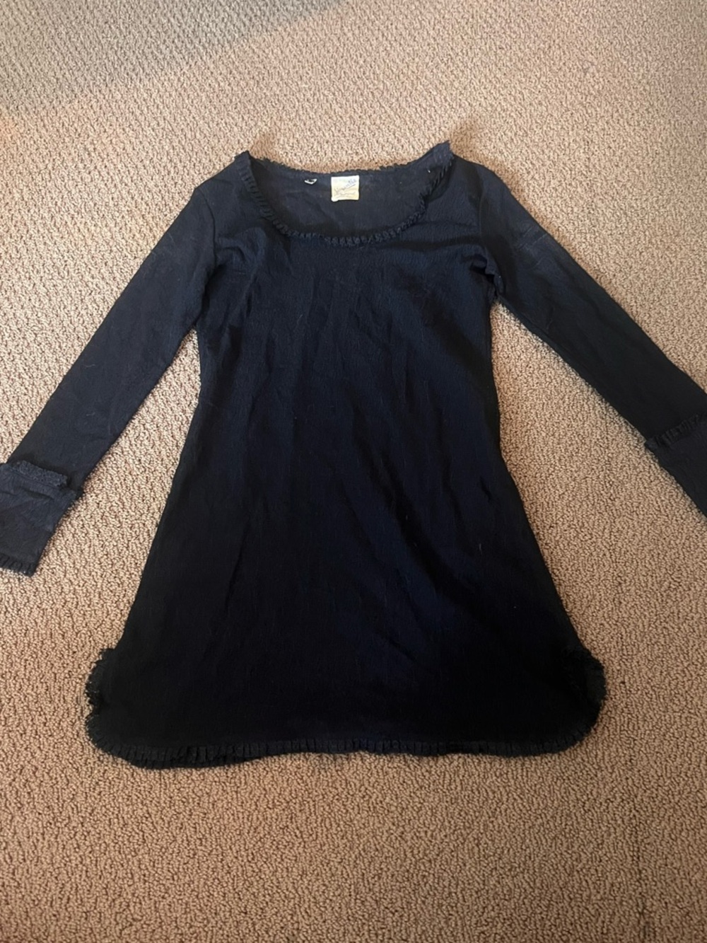 Luisa Spagnoli Black Long Sleeve Lace Tunic